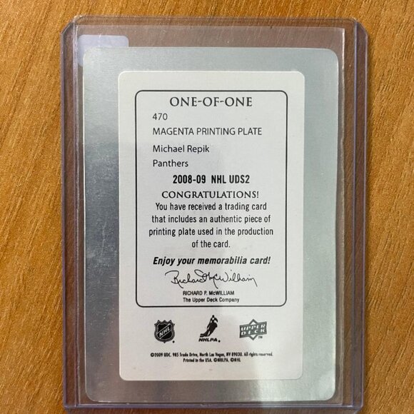 2008-09 Upper Deck Printing Plates Magenta #470 Michal Repik YG #'d 1/1 - Picture 2 of 2